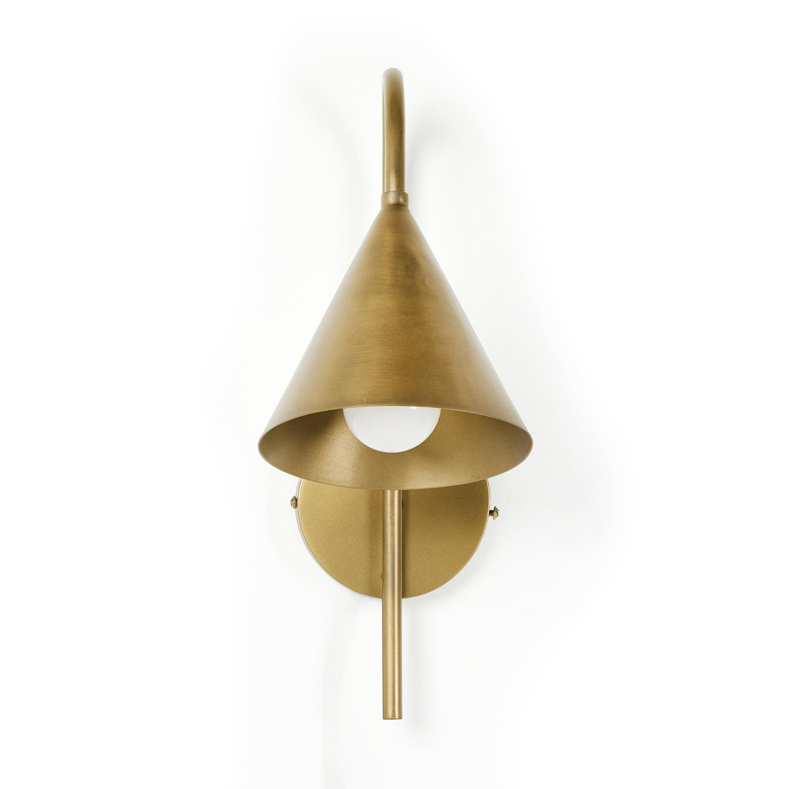 Zephyr Single Light Iron Dimmable Plug-in Wallchiere, Brass
