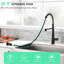 Robinet de cuisine noir rétractable, poignée simple moderne pour robinet d'évier, douchette et fonction
