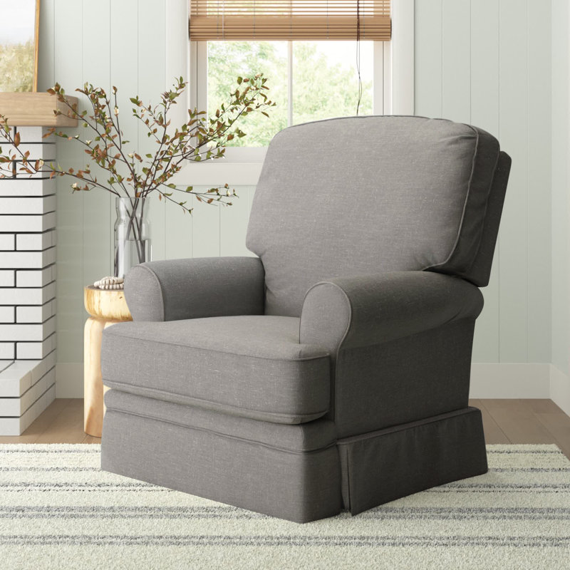 Willow Upholstered Swivel Reclining Glider, Linen