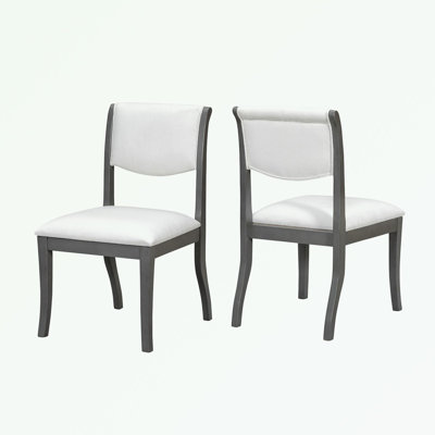 Ensemble de 2 chaises d'appoint rembourrées avec pieds robustes