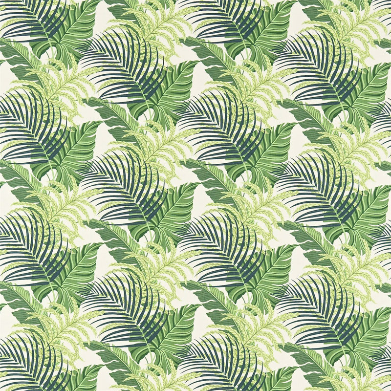 Manila Fabric, Green/Ivory