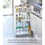 Tower Yamazaki Home Rolling Slim Storage Three Tier Utility Cart With Handle, Steel, Handle, Wheels-46492044