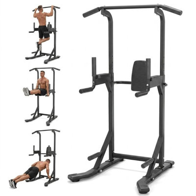 Free-Standing Pull Up Bar & Dip Station | Heavy-Duty Power Tower for Home Gym | Full-Body Strength Training Rig
