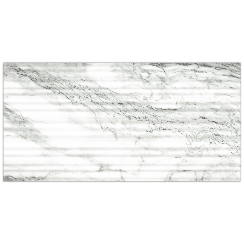 Touche Pleated Deco 11-3/4 In. X 23-1/2 In. Porcelain Floor And Wall Tile