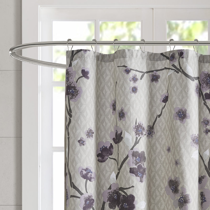 Coton, 72 po x 72 po, 1 pièce, rideau de douche, mauve, décoratif