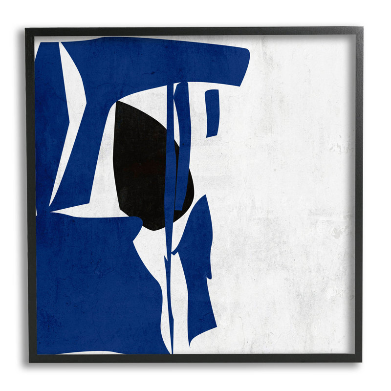 Art moderne, estampe numérique bleue par Melissa Wang, Noir, H 12 po x l 12 po x P 1,5 po