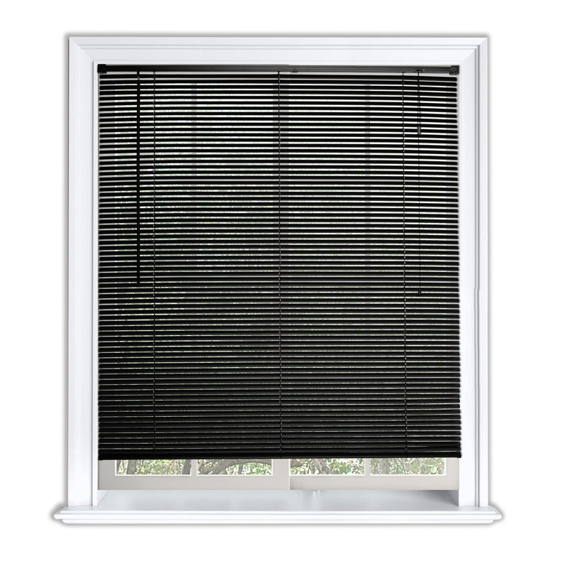 25mm PVC Venetian Roller Blinds Windows Blind, Black, 160cm L x 147cm W