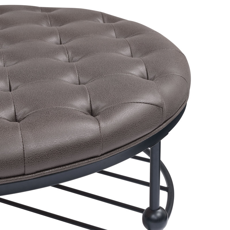 Jacki Upholstered Ottoman, Brown