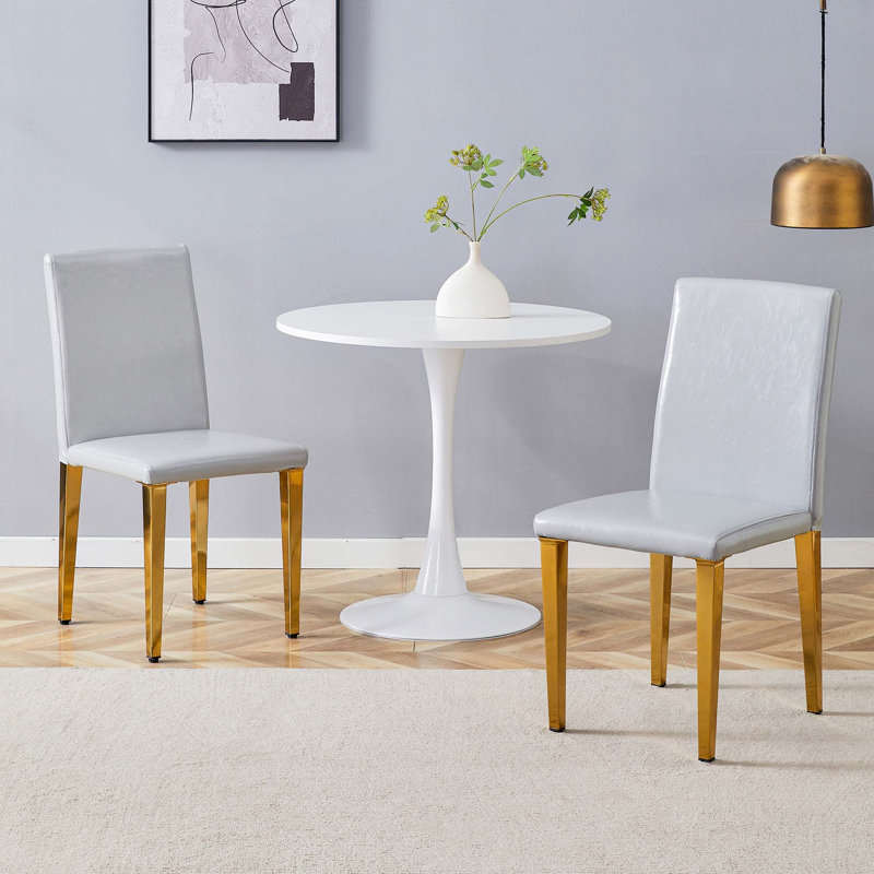 Chaises de salle à manger en lin, 4, Doré