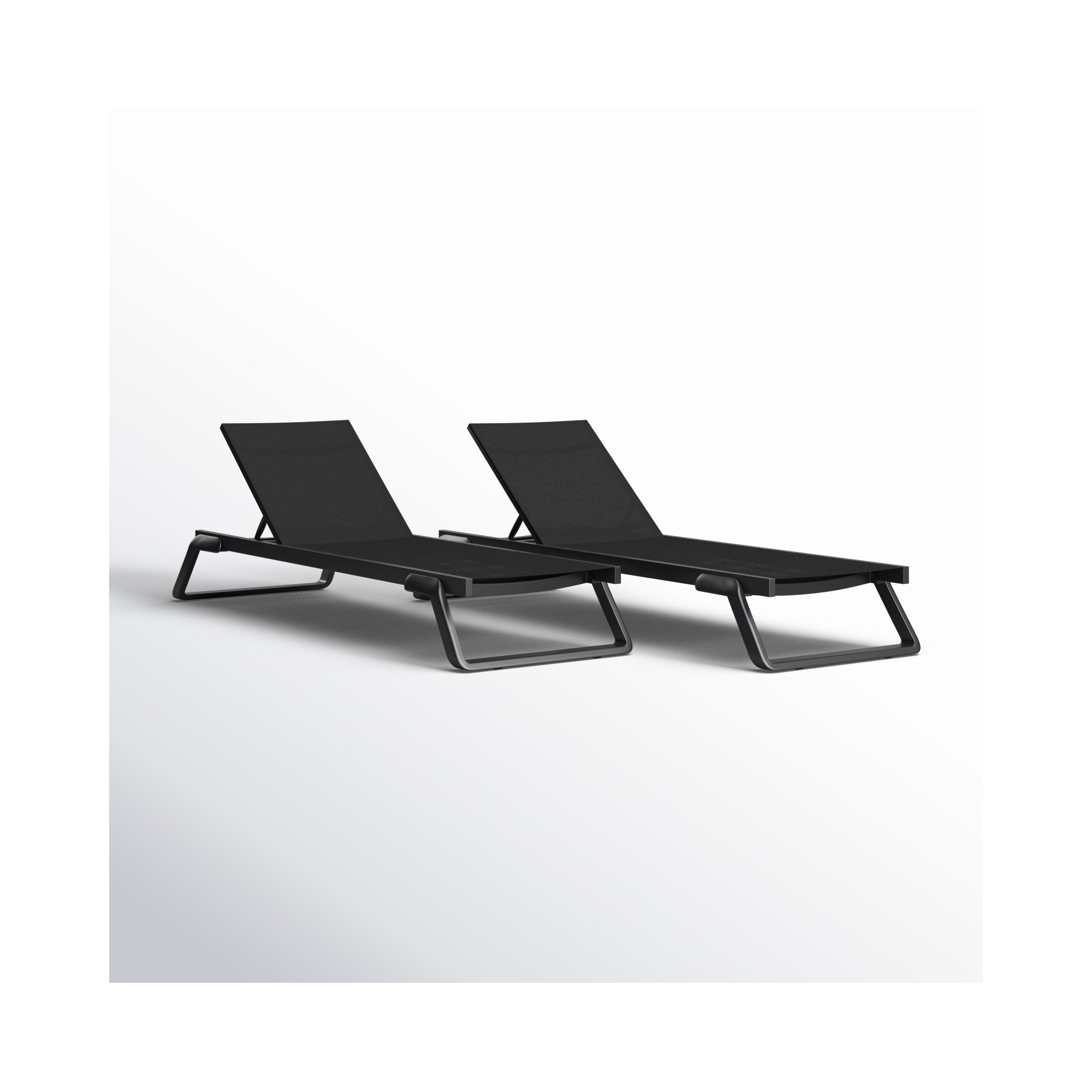 Holli 28.34'' Outdoor Chaise Lounge, Black