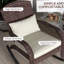 Chaise berçante d'extérieur en osier Adirondack avec coussin et coussin, idéale pour la détente sur le patio, le jardin et le balcon.-480975534