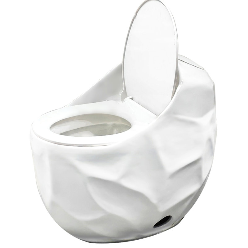 Glossy White One 1.28 Single Flush Egg Shape Toilet - Design For A Distinct Bathroom, Quick-Release Seat, Seamless Porcelain Smooth Clean, Water, Ergonomic Standard Height, Quiet Flushing Practical