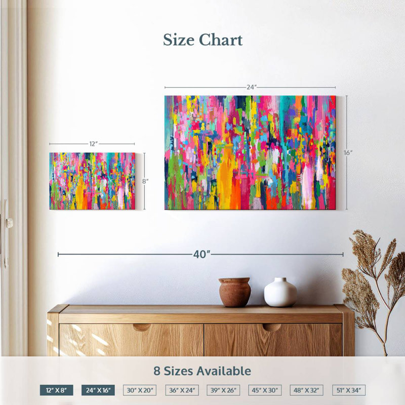 Avery Abstract Vibrant Mix IV, H 16 po x l 24 po