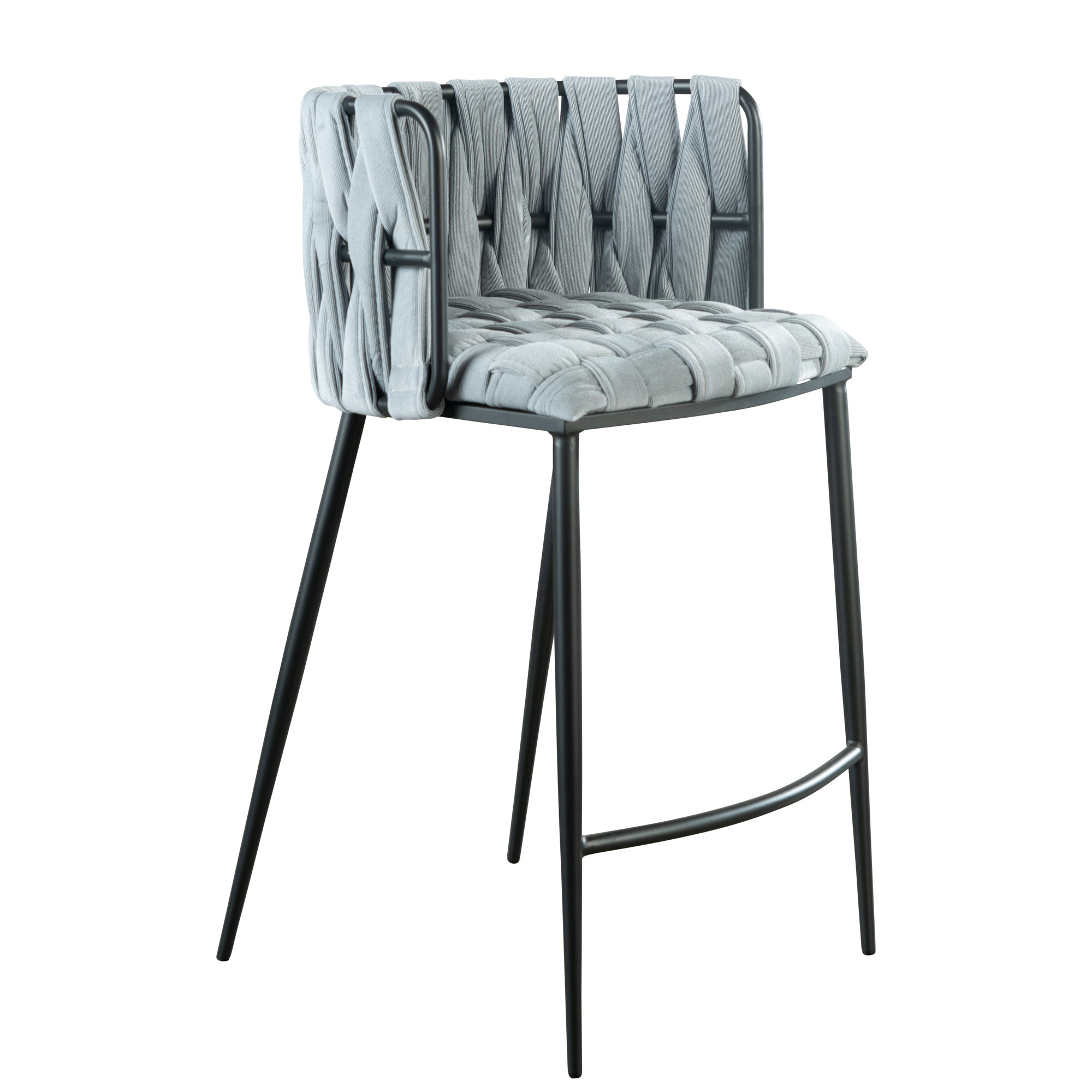 Tyrone 27" Counter Stool, Storm Gray, Black