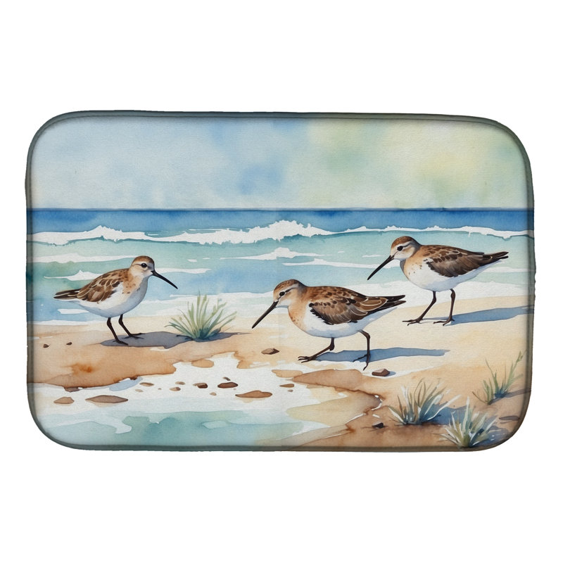 Sandpipers Hunting Dish Drying Mat