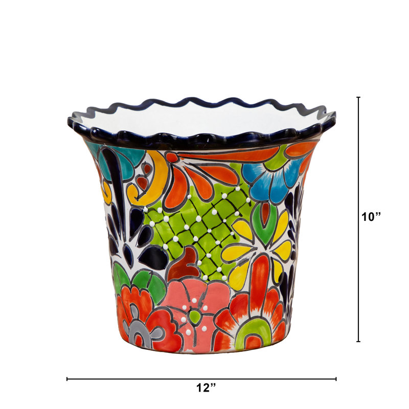 10 po x 12 po Pot à fleurs en céramique fait à la main Talavera