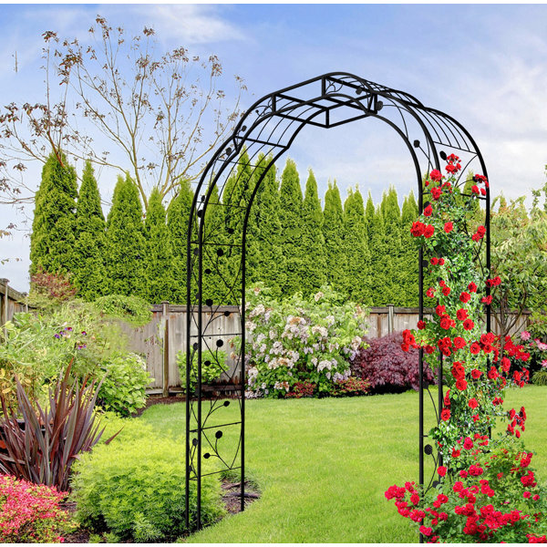 Red Barrel Studio® Metal Garden Arch W74.4" x H98.5" Garden Arbor ...