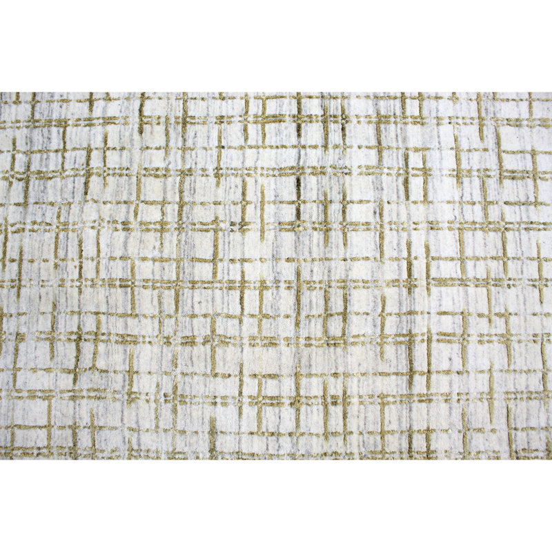 Handloomed Hand Loomed Geometric Area Rug, Rectangle 9' x 12'