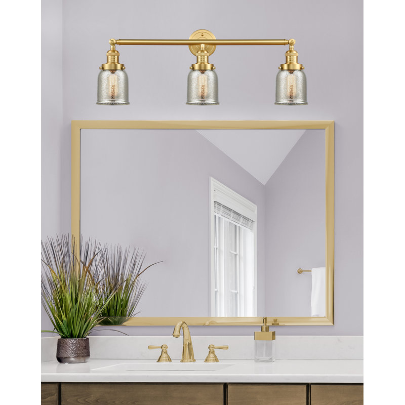 Aponte 3 - Light Dimmable Vanity Light, Silver Mercury, Satin Gold, 6 Watt Vinage LED Bulb