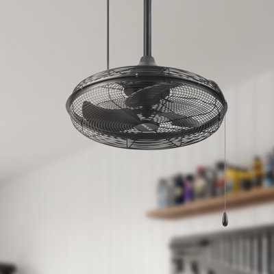 Mule Swag 20" Matte Black Wet Rated Outdoor Hanging Ceiling Fan with Remote and Pull Chain