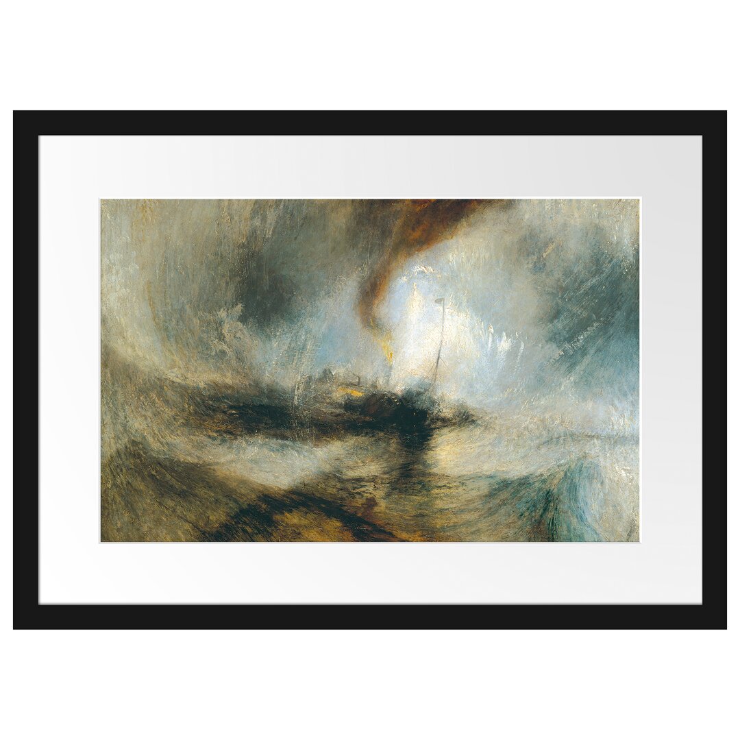 William Turner - Snow Storm Steam-Boat Off A Harbour's - Im Bilderrahmen Mit Galerie-Passepartout