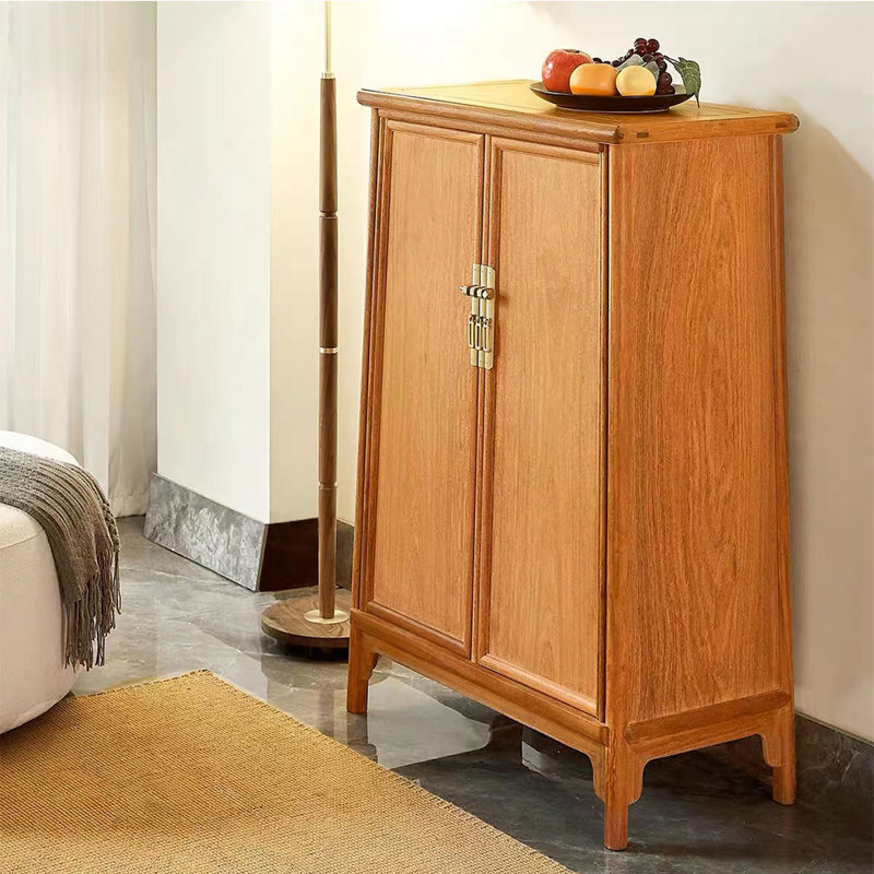 Solid Elm  Wood Entryway Cabinet