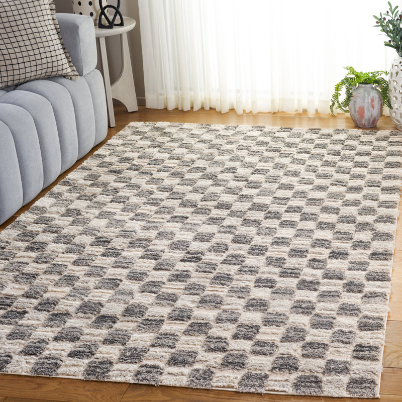 Tapis ivoire / gris Seattle, Rectangle 5 pi 3 po x 7 pi 6 po