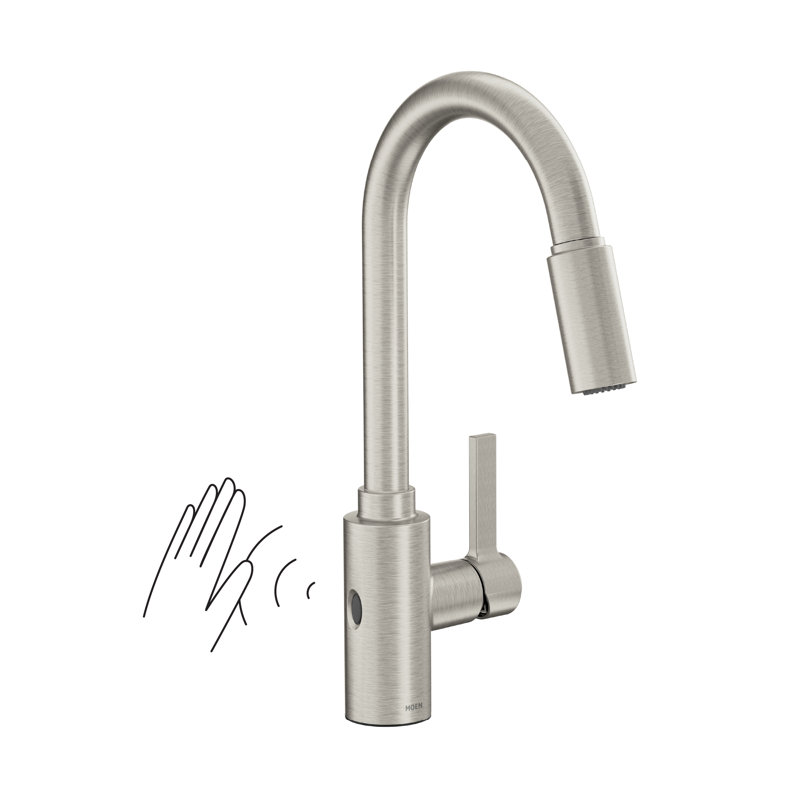 Genta LX Pull Down Touchless Single Handle Kitchen Faucet with Motionsense Wave and PowerClean, Stainless