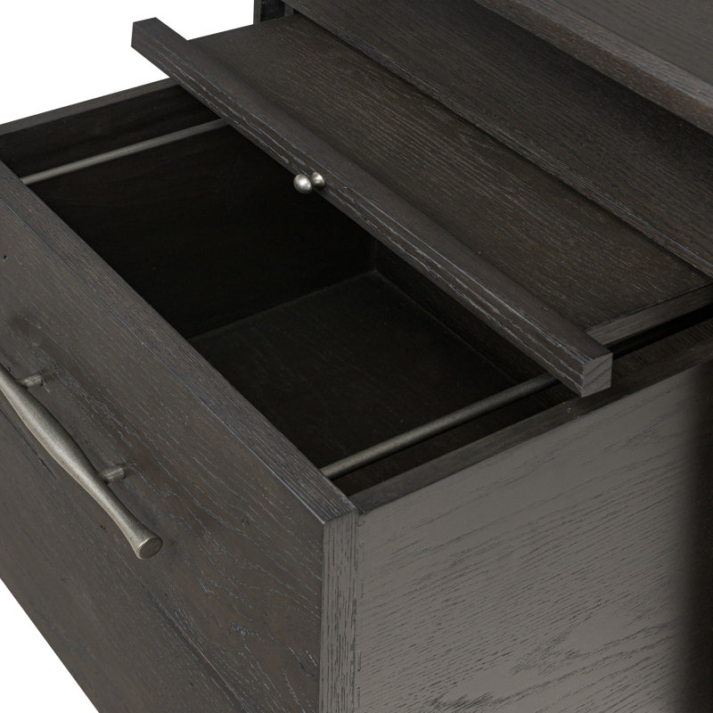 Bina Computer Desk, Charcoal Oak/Black