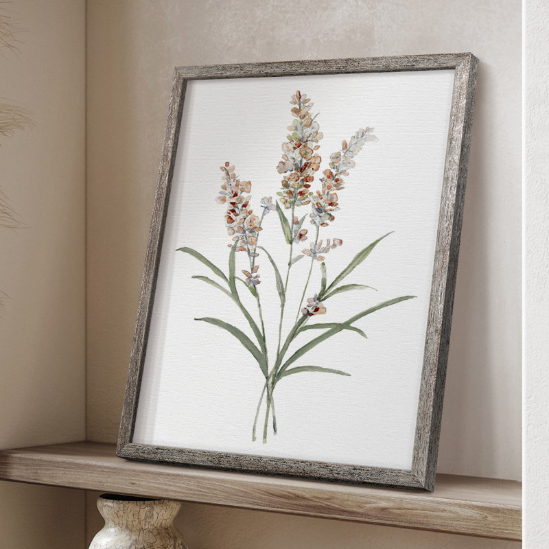 D botanique I, reproduction encadrée - bois massif 47367, H 15 po x l 12 po