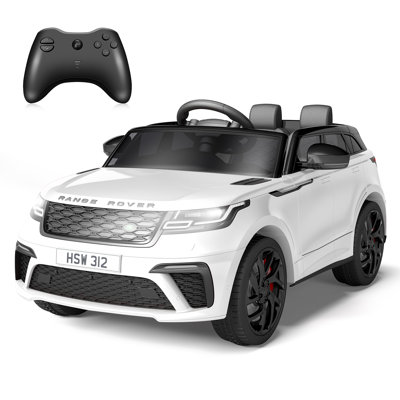 12V Licensed Land Rover Kids Ride On Car – Electric Vehicle Toy with Parent Remote, MP3 Player, LED Lights, Rocking, Pull Rod – Battery Powered Truck for Ages 4-8 – White