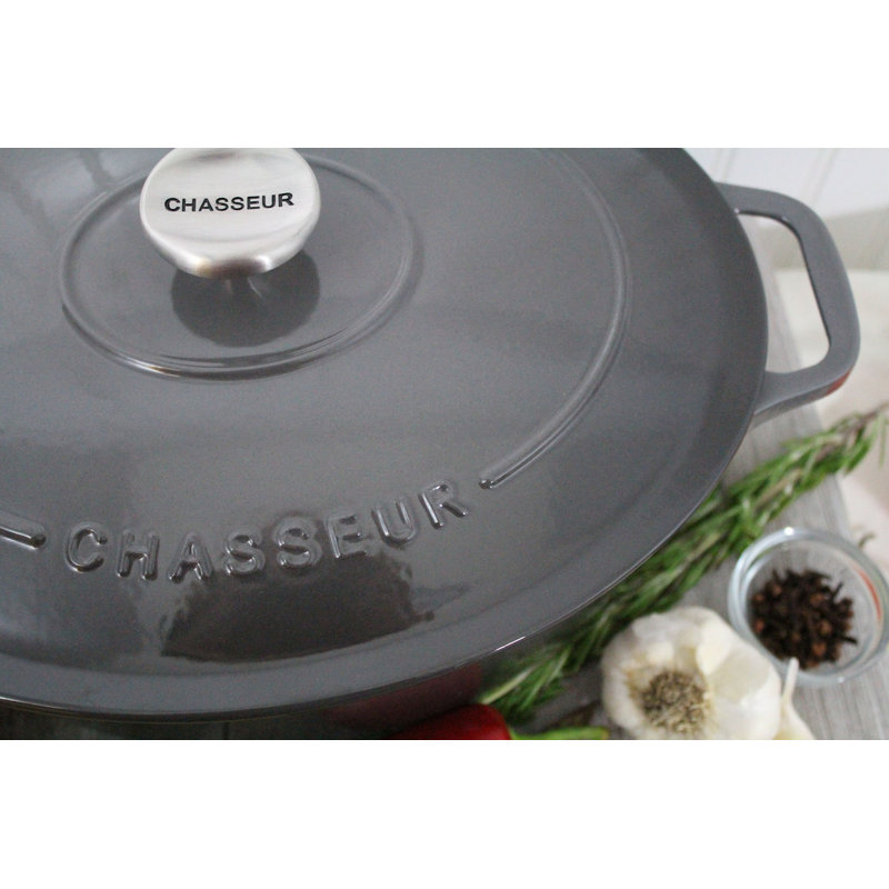 Four en fonte française chasseur, 3,8 pte, Gris caviar