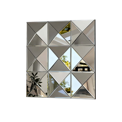 3d Mirror Wall Decor Beveled Glass Wall Mirror Interior Home Decor Large Square Wall Mirror for various rooms such as living room bedroom or dining room