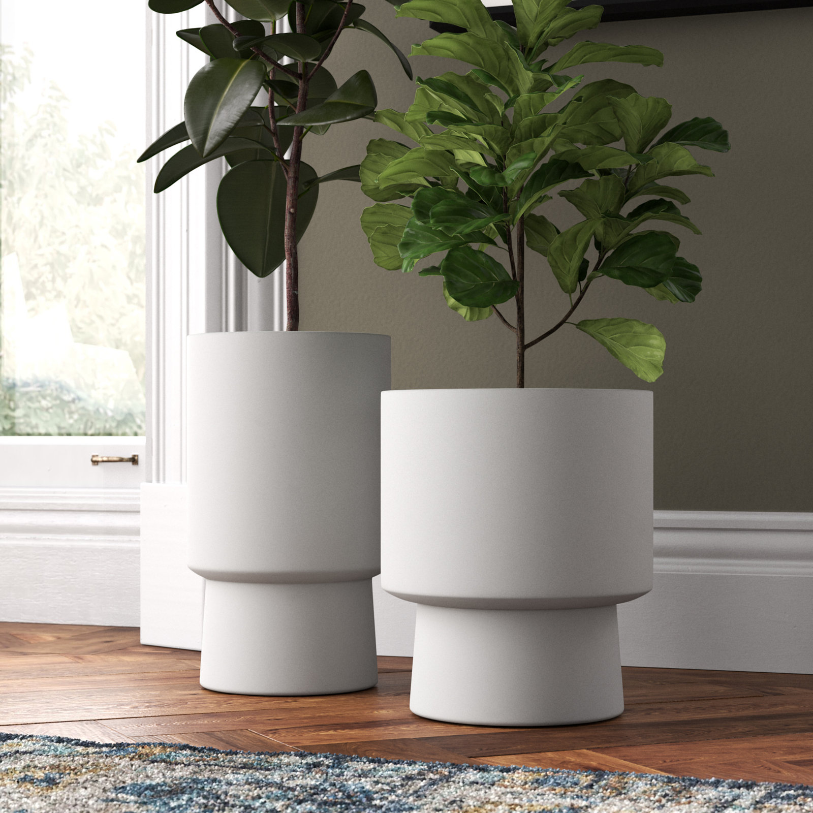 Robbins Pot Planter, 16.55" H x 9.85" W x 9.9" D, White