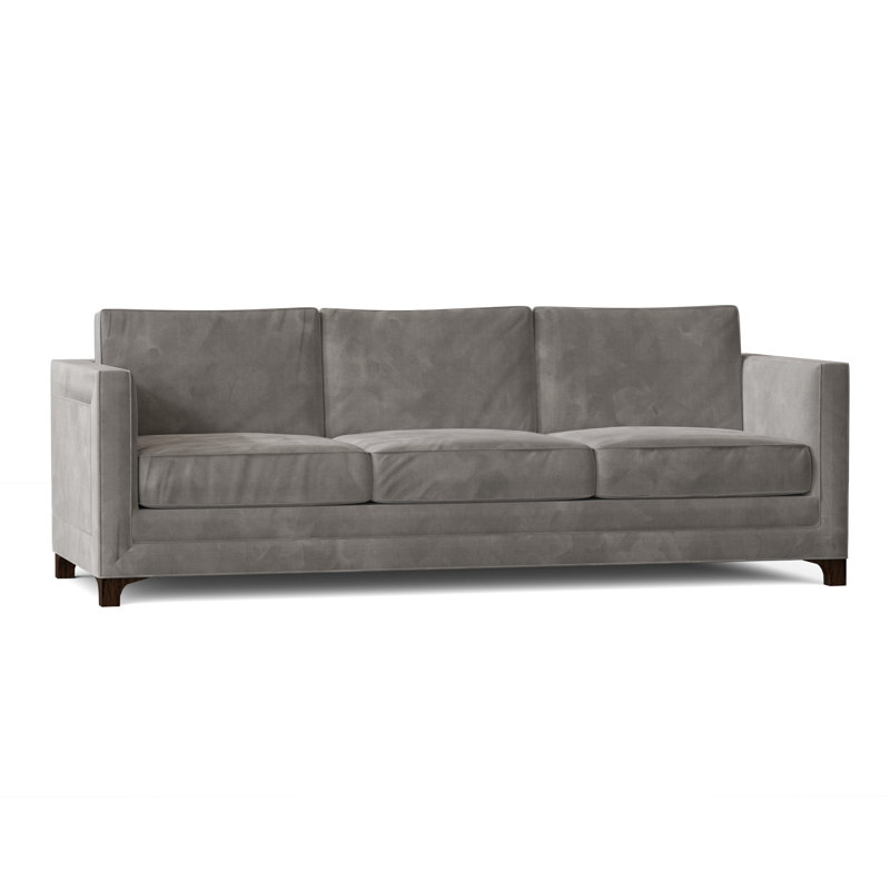 Canapé à accoudoirs carrés en mélange de polyester 95 po Manhattan avec coussins réversibles Manhattan, Standard, Noyer