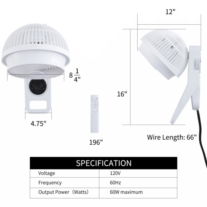 Ventilateur mural 15,75 po Wenty