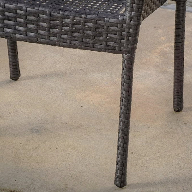 Chaise empilable en osier 1 pièce gris