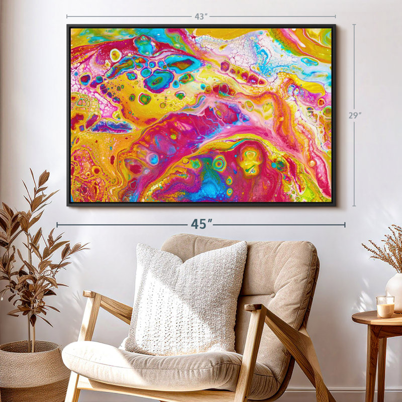 Marbre fluide, impression sur toile abstraite, H 29 po x l 43 po