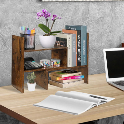 Expandable Wooden Desktop Bookshelf