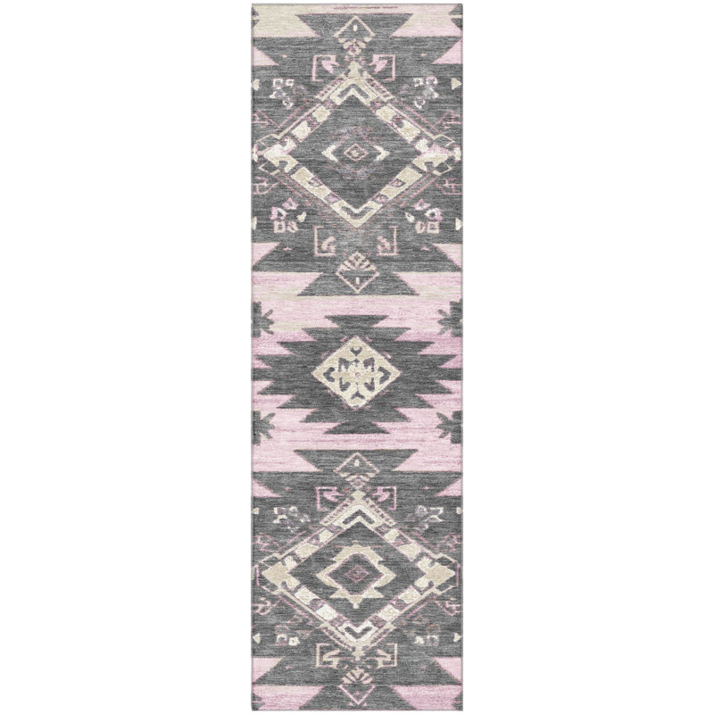 Premium Machine Washable Mayfield AMF1945 Tribal Rug, Runner 2'3" x 7'6"