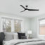 Ventilateur de plafond d'intérieur de 52 po avec lumière et télécommande Gossamer, ventilateur de plafond avec ensemble d'éclairage à DEL, conception moderne à 3 pales, moteur à courant continu silencieux à 6 vitesses - noir mat-46763046-46763047