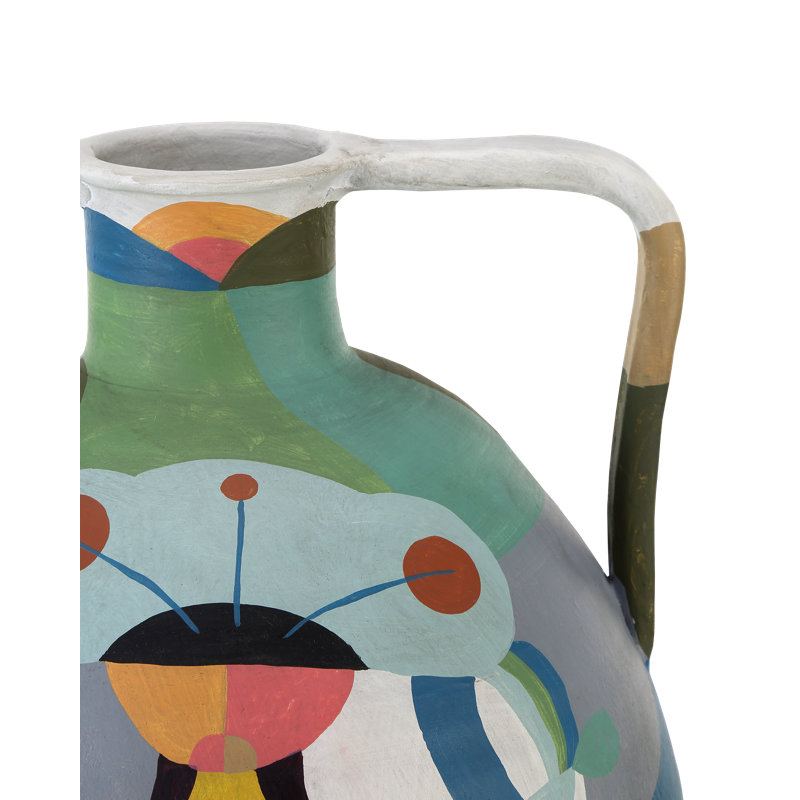 Amphora Handmade Terracotta Table Vase, 23.63" H x 12" W x 12" D