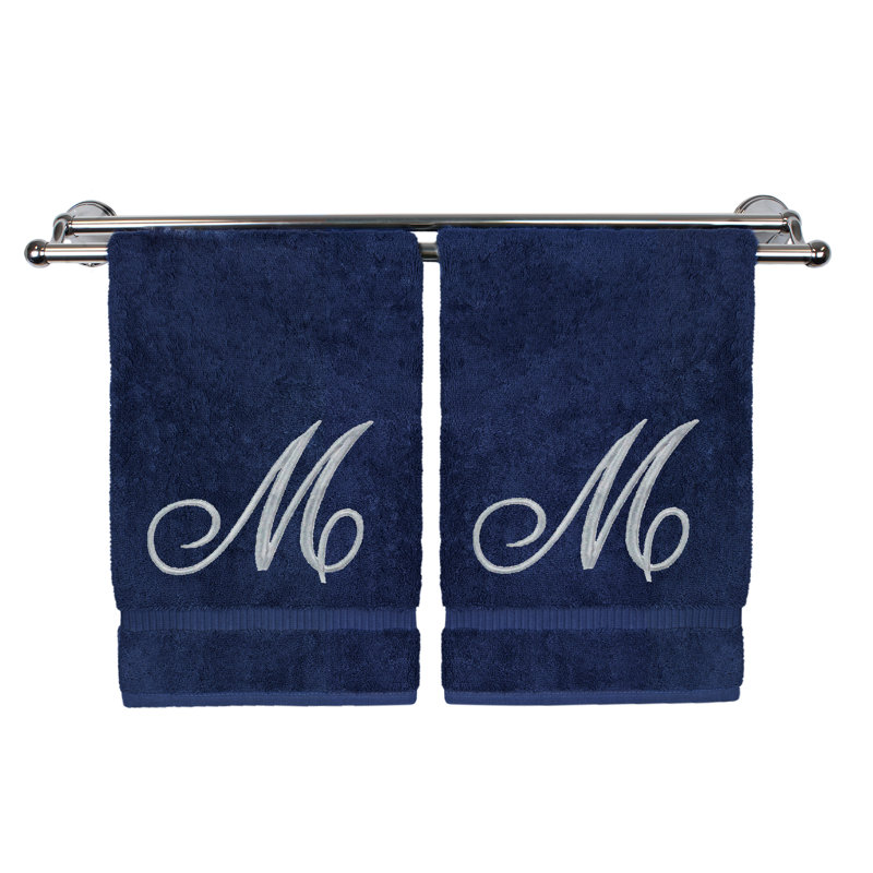 Super Plush Hand Towel, Navy/Silver, M