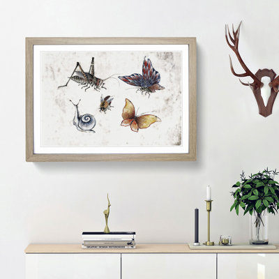 Insects Vol.1 by Katsushika Hokusai - Framed Print