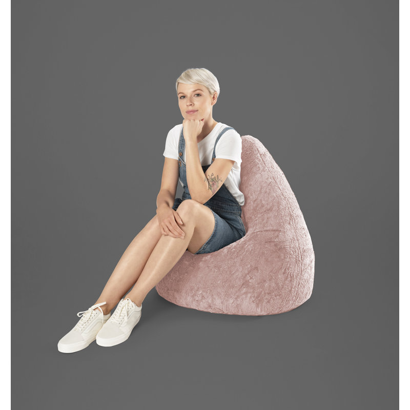 Fluffy Bean Bag Chair & Lounger, Rose 100% Polyester