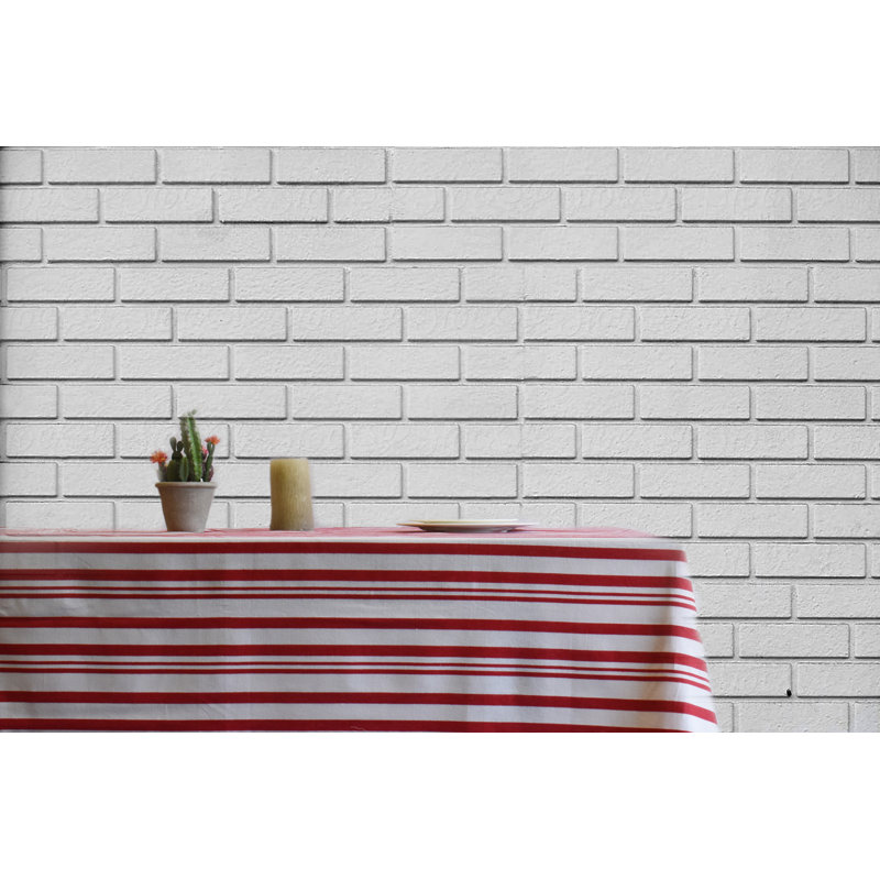 Nappe à rayures 100% coton Wilson, Rouge, L 84 po x l 60 po