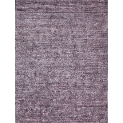Exquisite Rugs Plush Hand-Knotted Wool/Viscose Deep Mauve Area Rug