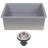 Island 23.5'' L Single Bowl Fireclay Kitchen Sink-99843521