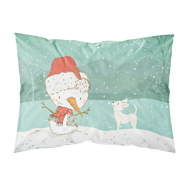 Snowman Christmas Microfiber, White Chihuahua