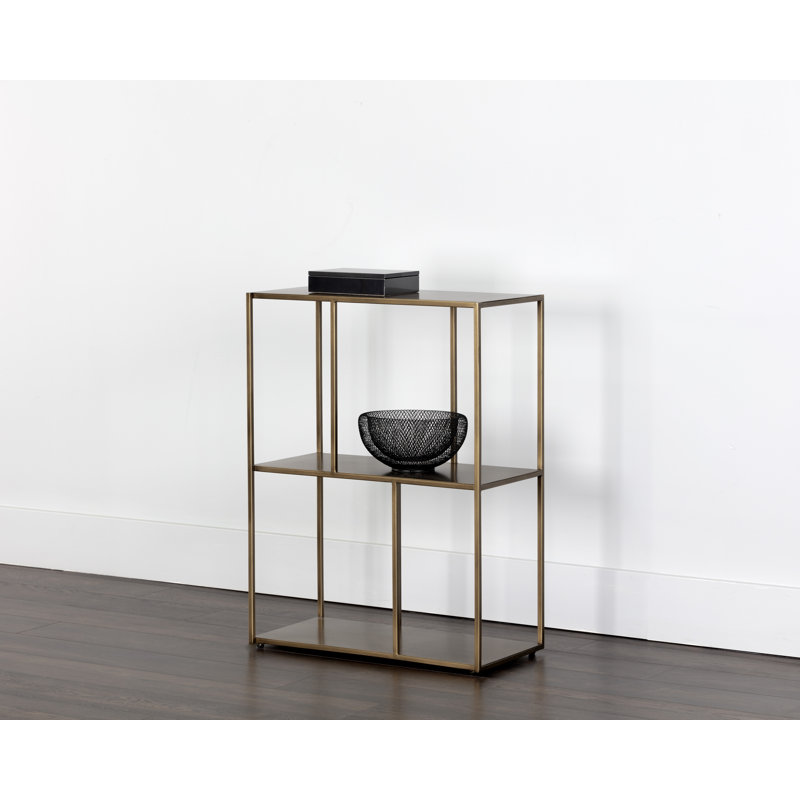 Etagere Bookcase, Antique Brass, 31" H x 23.75" W x 12" D